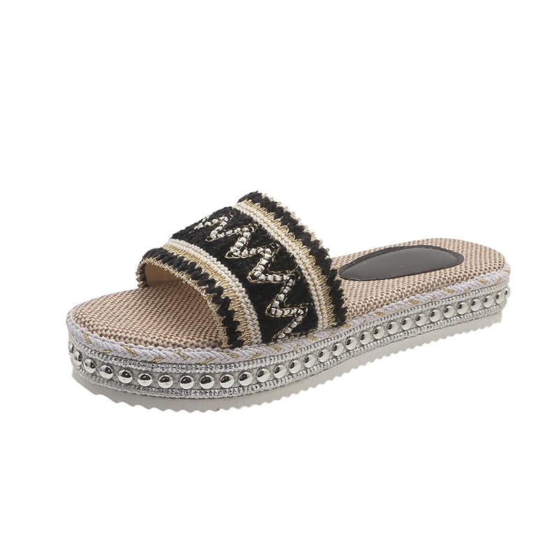 

Fashion 2025 Stylish luxury beautiful beautiful ladies slippers 43 чёрный
