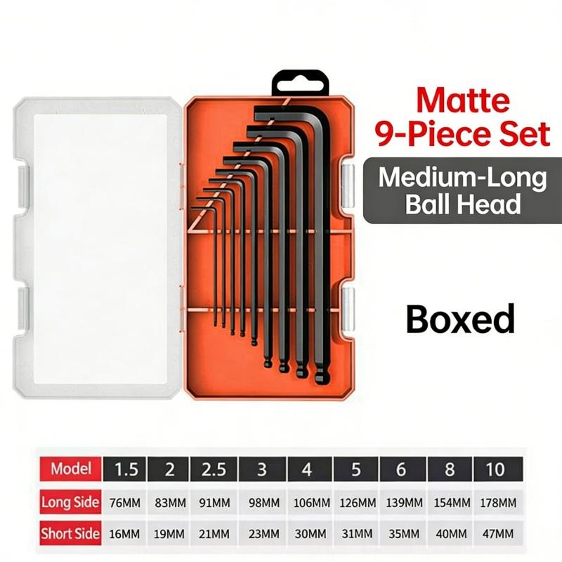 Multipurpose L Type Hex Wrench Set Hex Key With Extended Handle For Tight Space Repairs And Assembly