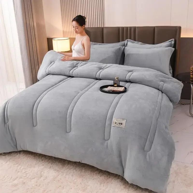 

Теплое зимнее одеяло из овечьего бархата, толстое фланелевое и двухстороннее одеяло из овечьего бархата, стеганое, толстое, теплое и удобное 150x200cm 2.5kg