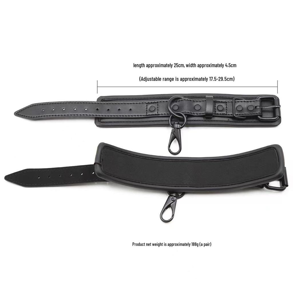 Adult Leather BDSM Restraint Handcuffs for Male and Female: PU Sponge Erotic Bondage Accessories