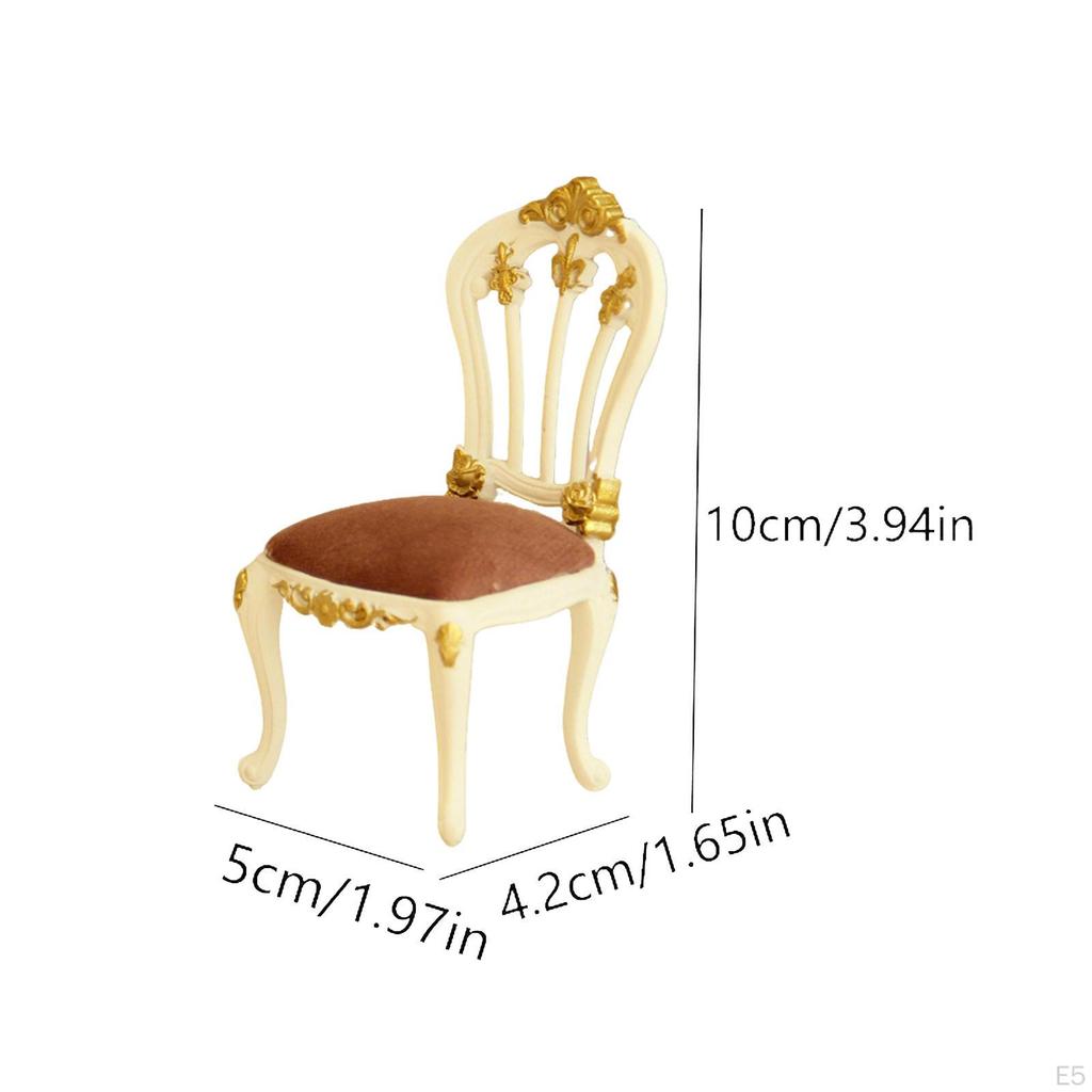 1/12 Scale Dollhouse Chair Decorative Model Decoration Artificial Mini Dining Miniature
