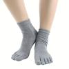 5pairs of Men's Solid Color Five Finger Socks  Simple Cotton  Odor Resistant and Breathable Split Toe Socks