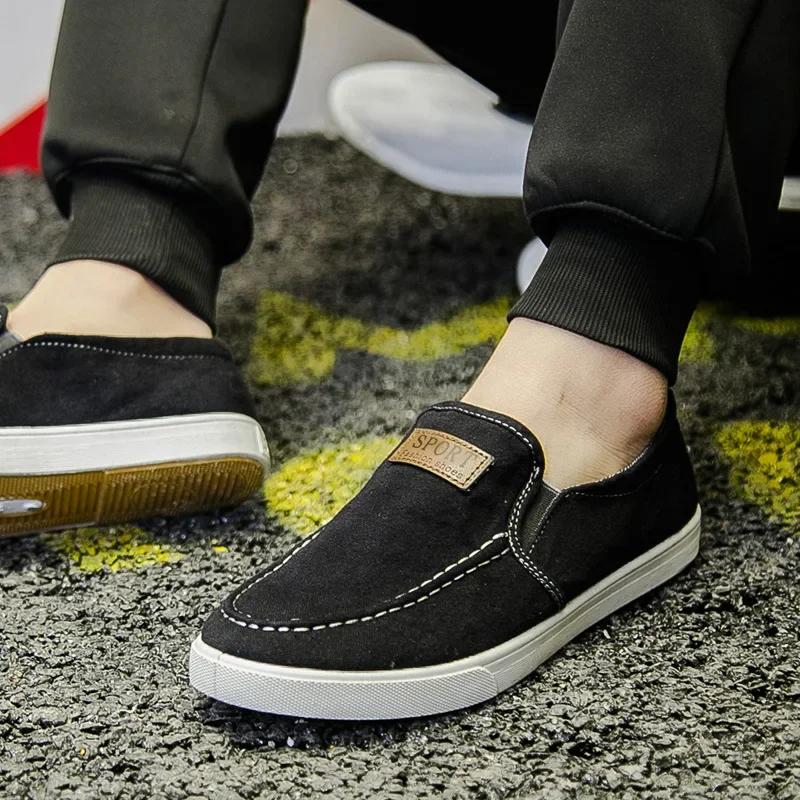 Men's Casual Canvas Shoes Comfortable Walking Flats for Man Breathable Lightweight Denim Students Youths Sport Fashion Sneakers