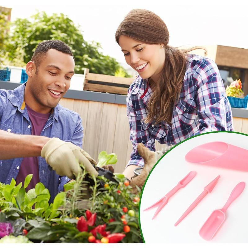 4PCS-Set Garden Shovel Hand Tools Transplanting Succulent Cultivation Digging Scoops Kits Plastic for Flower Planting Bonsai Potting Soil Indoor