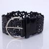 Women Hollow Out Belts Wide Buckle Cinch Waist Belt Dress Faux Leather Waistband