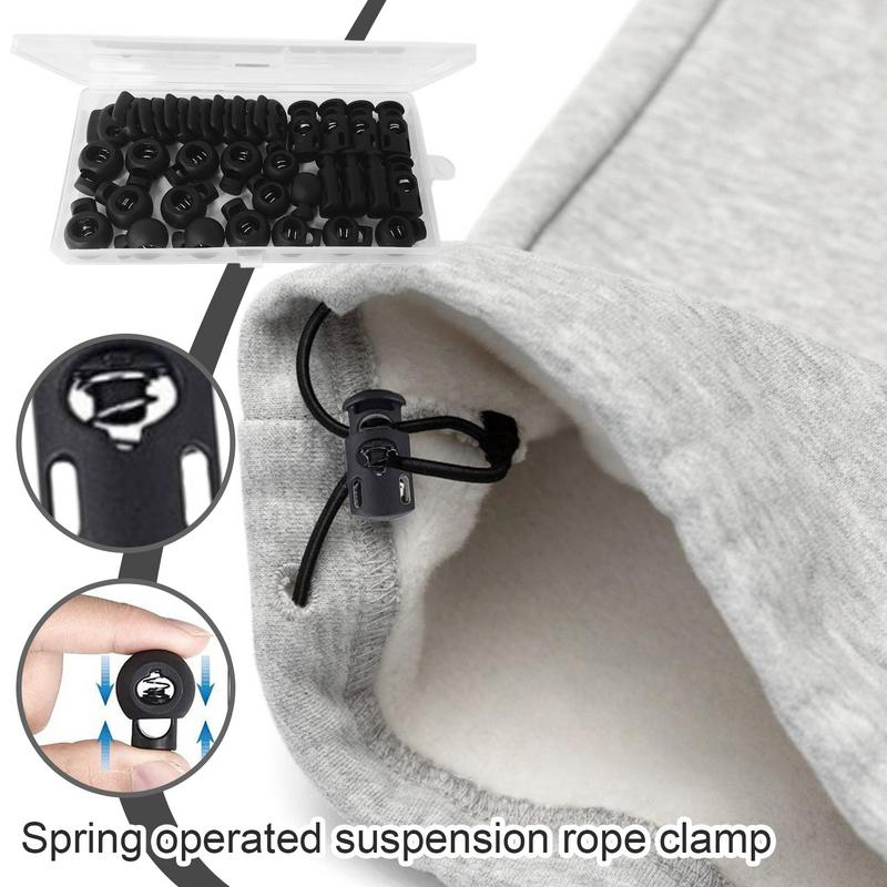 Double Hole Cord Locks Spring Cord Locks Fastener Lock For Clothes Portable Cord Locks Fastener String Lock For Shoelaces United States