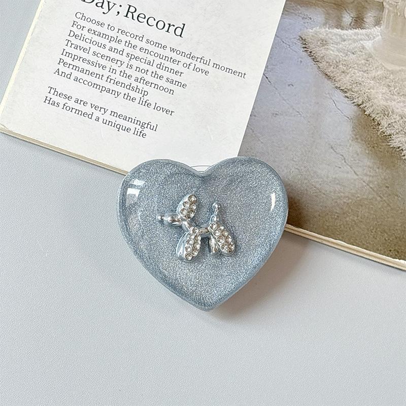 Rhinestone Puppy Solid Color Love Glitter Mobile Phone Airbag Holder Wind Magnetic Paste Ring