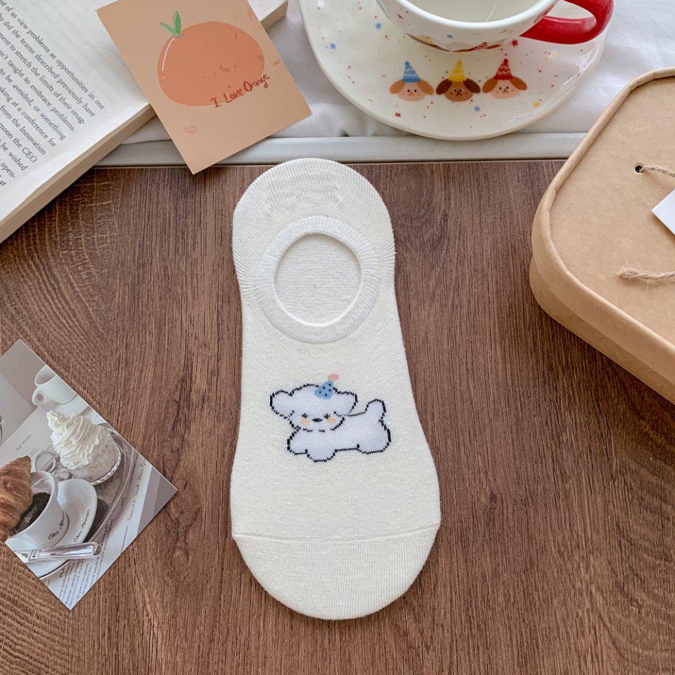

Women s Cute Cartoon Cotton Low-Cut Invisible Non-Slip Summer Socks One Size