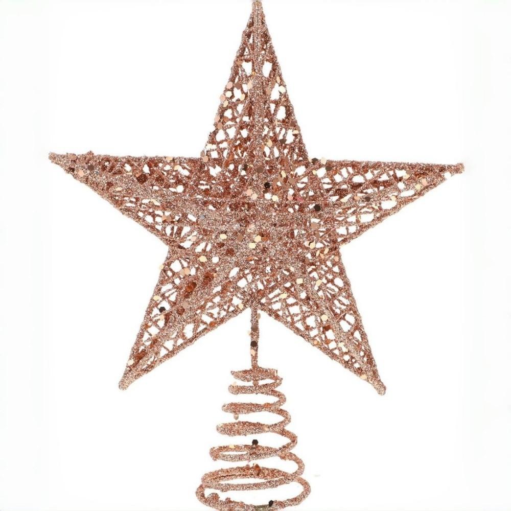 Lightweight Tree Top Star Metal Xmas Tree Decorations Glitter Christmas Star Home Decor