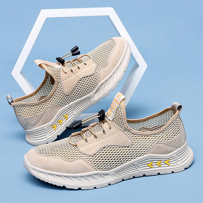 Summer Mesh Men Sneakers Elastic Band Casual Loafers Shoes For Men Sport Footwear Plus Size 38-46 Breathable Man Shoes