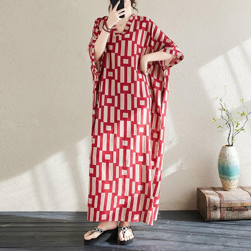 short sleeve plus size vintage new in dresses for women casual loose Maxi long summer dress