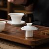 White Porcelain Three-Talent Gaiwan Tea Cup - Pure White Thin-Walled Ceramic Kung Fu Tea Set with Custom Logo