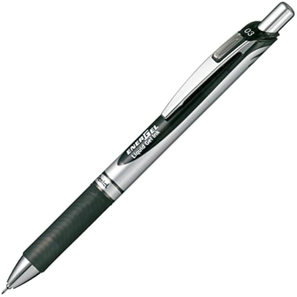 Pentel Ballpoint Pen Gel Ink Gel Knock Type 0.3 mm Silver Shaft BLN73-A Black
