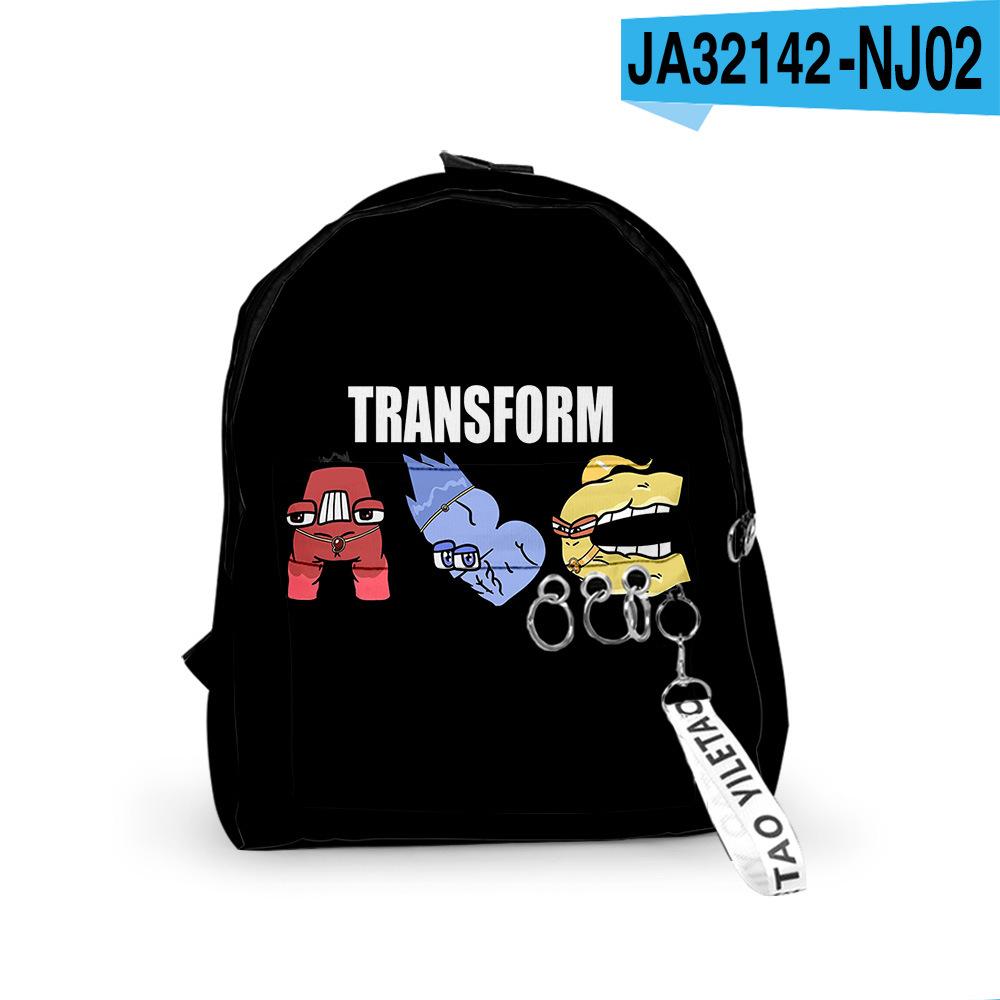 Classic Novelty Alphabet Lore Backpacks Boys/Girls Pupil School Bags 3D Print Keychains Oxford Waterproof Cute Small Backpacks
