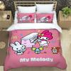 The My Melody Cartoon-patterned Three-piece Bedding Set, Including a Duvet Cover and Two Pillowcases, Is the Perfect Choice for