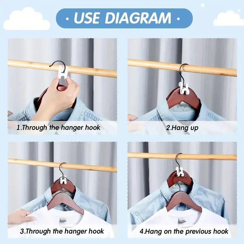 Wardrobe Hanger Hooks Organizer Connect Multifunction Cascading Plastic Bedroom Wardrobe Storage Space Saving Coat Hook,Hanger