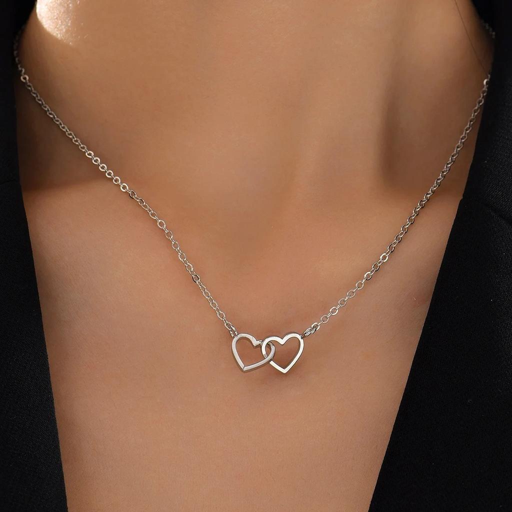 Exquisite Love Stainless Steel Beautiful Flower Necklace Fashion Classic Geometric Niche Light Luxury Clavicle Chain Girls Gift