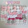 99 Pcs Cute Cartoon Plush Ear Wing Bow Card Cover Decoration Sweet DIY Handmade Hair Pins Accessories Gift DIY Sewing Materials