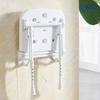 Non-Slip Aluminum Alloy Folding Wall Chair - Blue Bath Stool for Barrier-Free Bathroom Safety