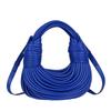 Handmade Knit Shoulder Bag With Zipper Closure And Inner Pouch For Casual Outings