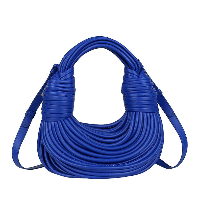 Handmade Knit Shoulder Bag With Zipper Closure And Inner Pouch For Casual Outings