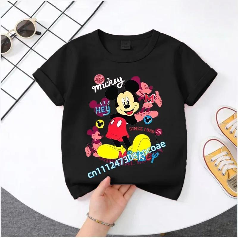 2026 Boys Girls Shortsleeved Printed Tshirt Mouse Cartoon Children 100 Cotton Soft Breathable Loose Sports Comfortable