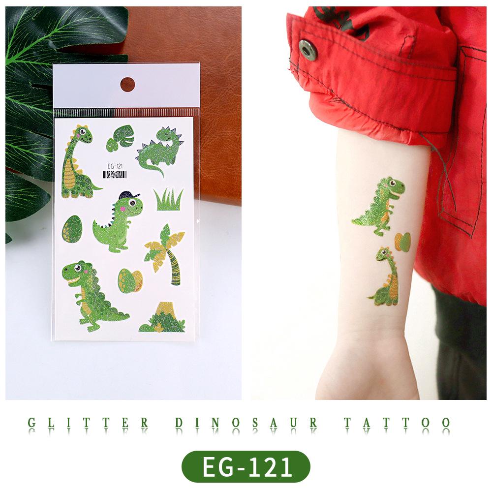 Ruikalong Glitter Animal Tattoo Stickers for Kids - Cartoon Dinosaurs, Water Transfer