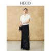 HECO New Chinese Style Jacquard Pleated V-Neck Blouse