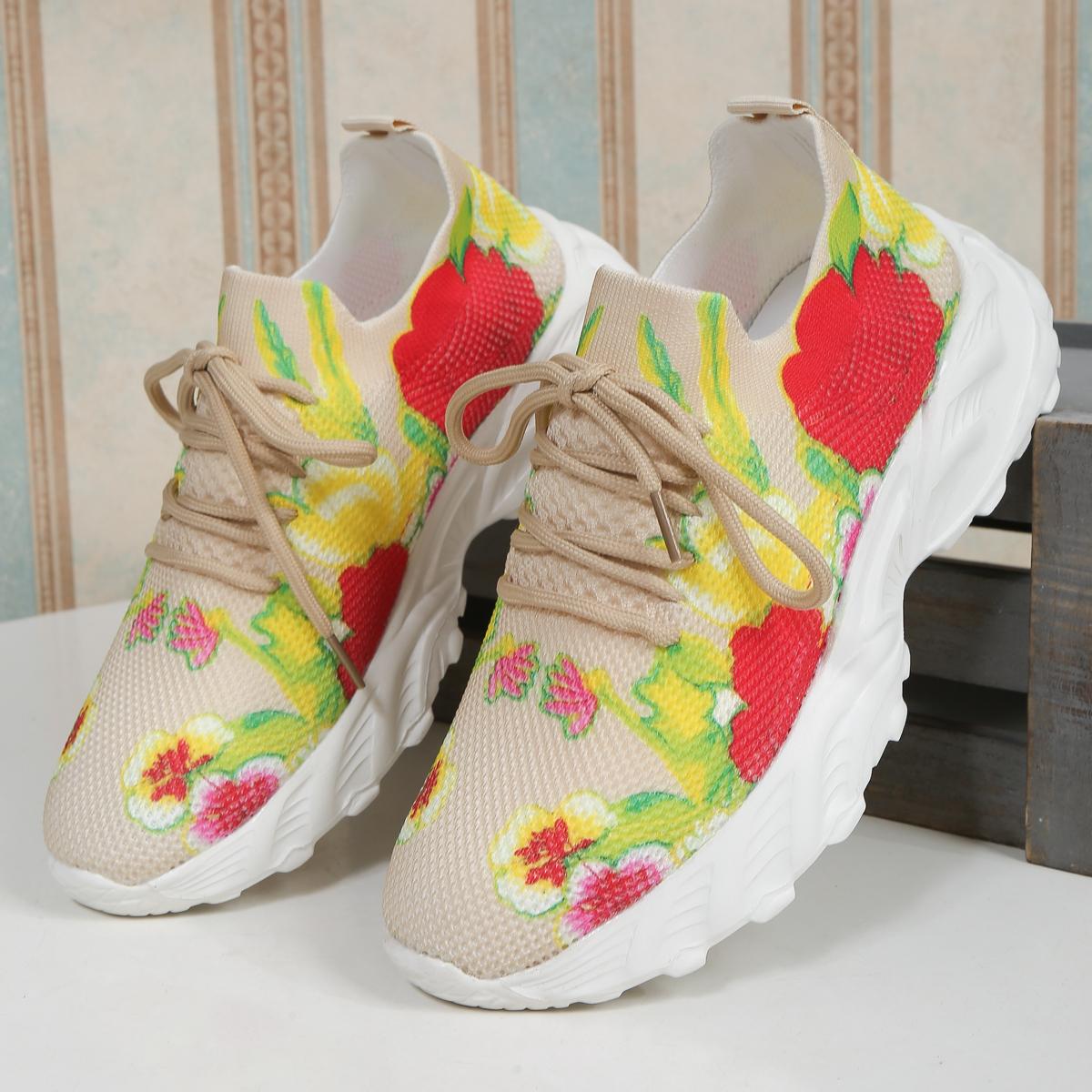 

Fashion Women s High Quality Knitted Sneakers Summer 2025 New Breathable Air Mesh Casual Shoes Woman Light Weight Walking Sports Flats 42 хаки