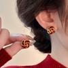 Retro Red Concentric Knot Earrings