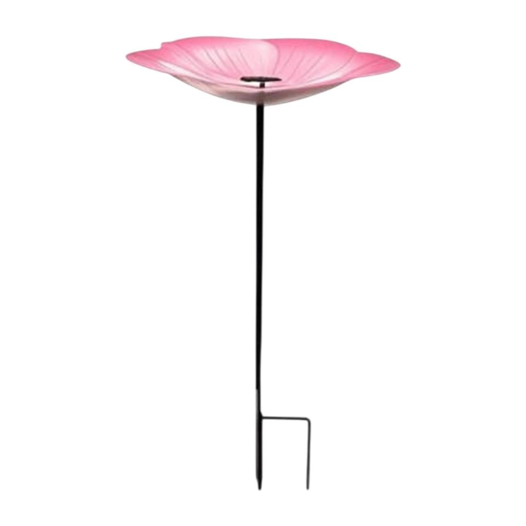 Outdoor Bird Feeder Bird Bath Bowl Cute Birdbath Weatherproof Watering Station with Stake for Garden Yard Patio Decoration