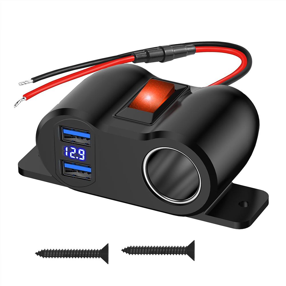 12V USB Socket 36W PD3.0 18W Multifunction Cigarette-Lighter Ports Socket for QC3.0 Dual USB Built-in Car Camper Adapter