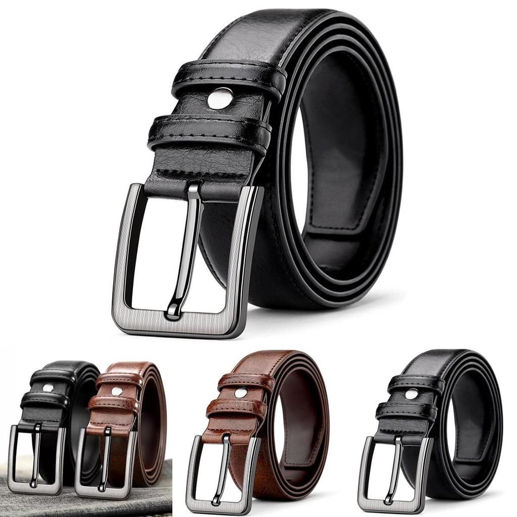 Old School Leather Belt For Men With Alloy Buckle For Casual And Formal Outfits