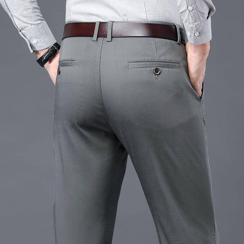 2024 Summer And Autumn Thin Non Ironing Tencel Cotton Casual Pants, Straight Tube Loose Business Pants For Men