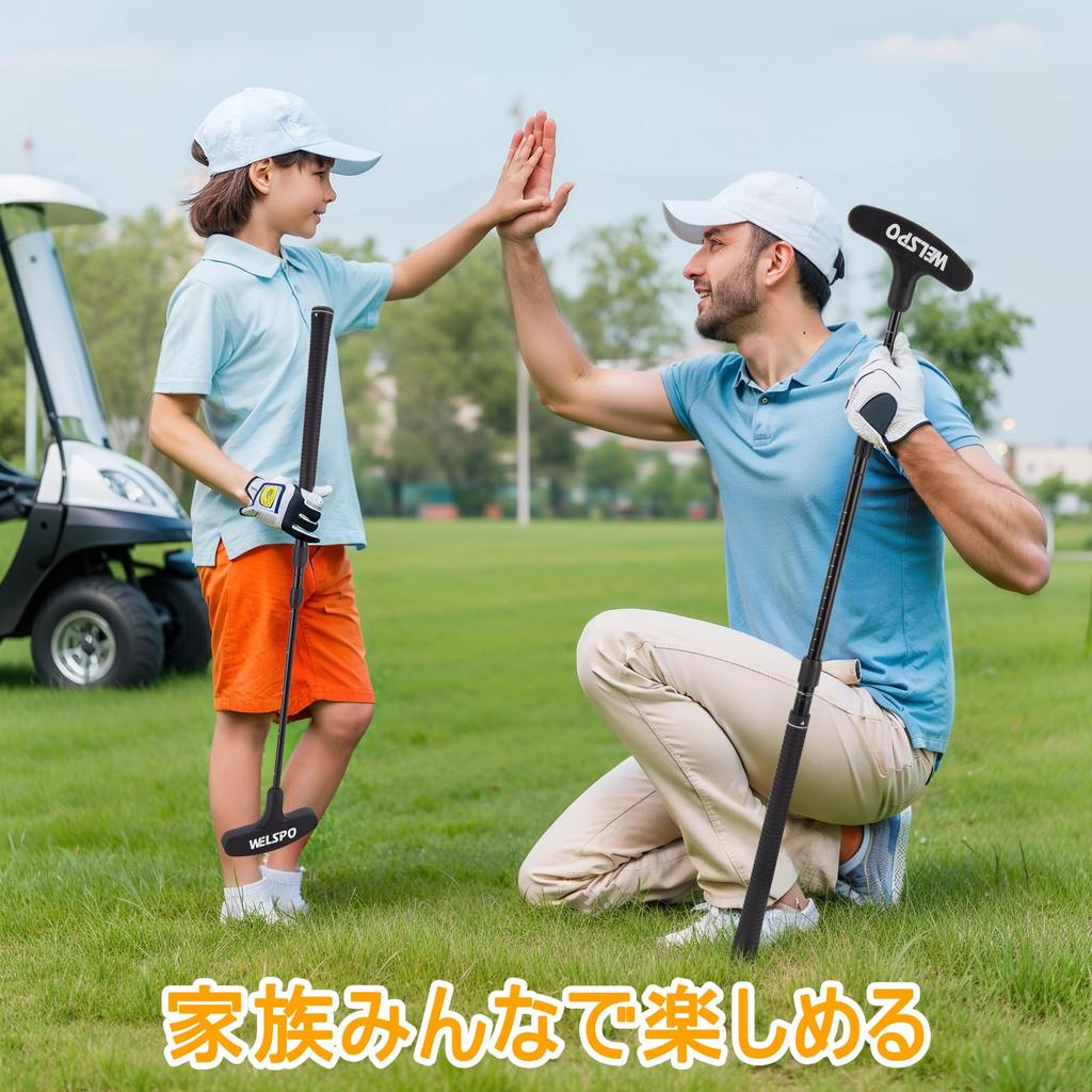 Conjunto de Putter de Golfe para Homens e Mulheres, Putter Bidirecional, Uso para Destros e Canhotos, Comprimento Ajustável, Adequado para Crianças e Adultos (Inclui 4