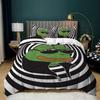 Lovely Frog Duvet Cover Set King Size Funny Frog Tropical Amphibian Bedding Set 3D Tropical Nature Animal Frog Quilt Cover Set