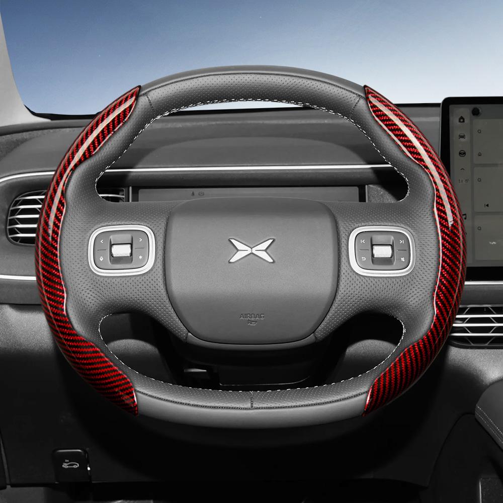 Zkfan8 Convient pour le volant Xpeng Texture Fibre de Carbone avec Design Segmenté à Libération Rapide, Durable, pour les Modèles Tels que G6 G9 P7 P7+