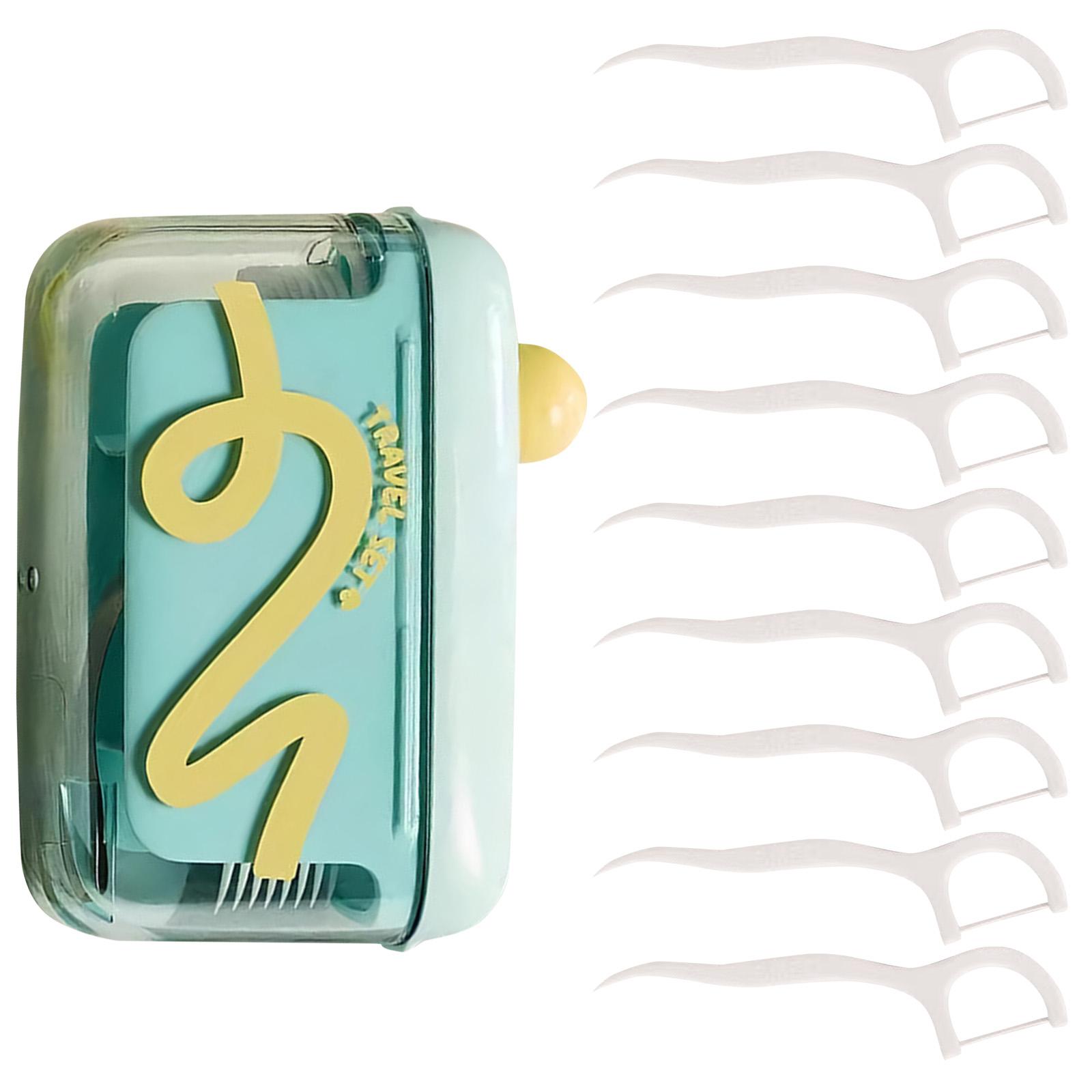 

Fun Color Portable Oral Floss Dispenser, Household Interdental Cleaning Holder, Disposable Floss Automatic -Up Organizer With 0 Pcs Floss Sticks One Size