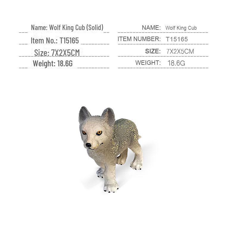 Siberian Wolf King Family Model Set: Includes Wolf King, Cub, Male, and Female Solid Static Toys