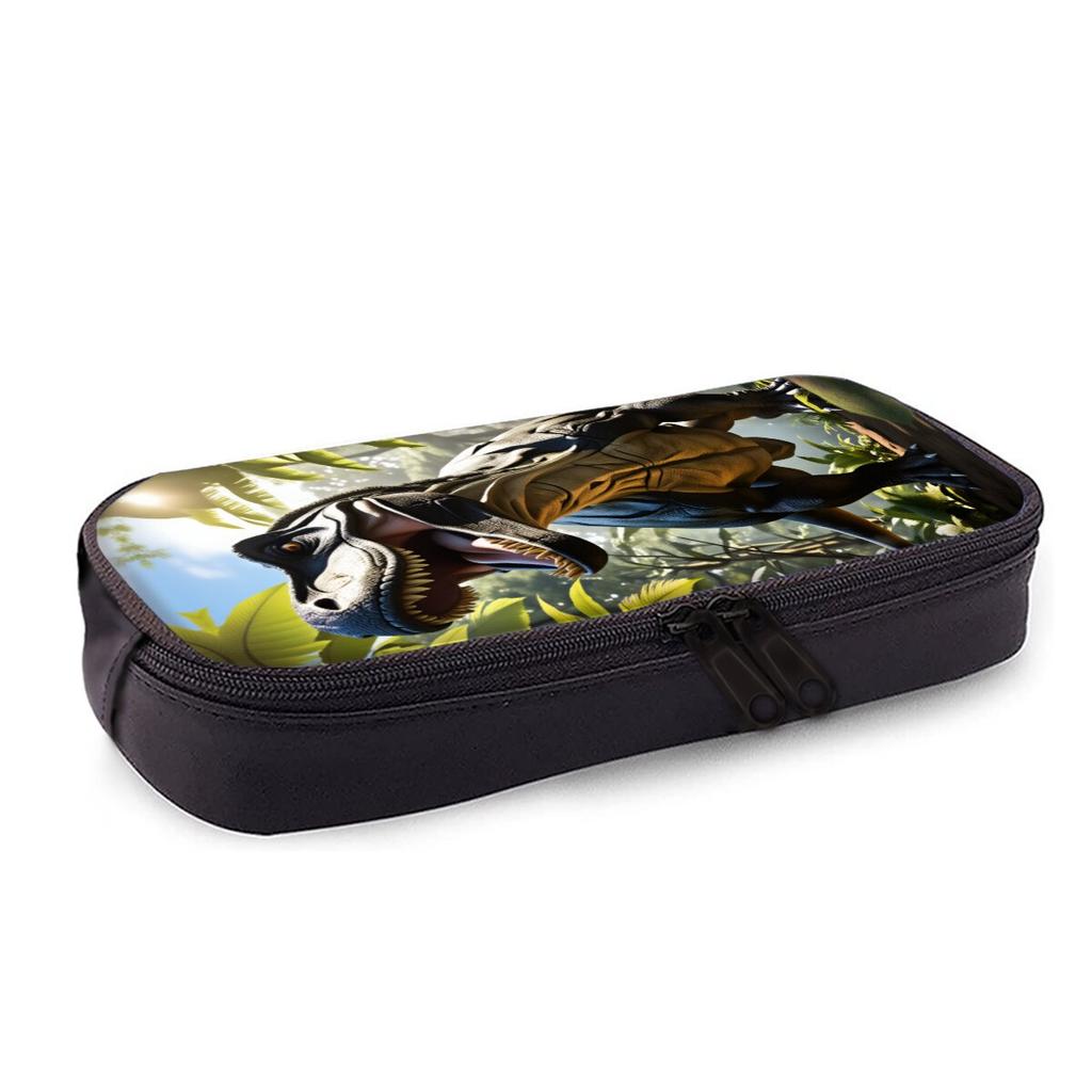 Dinosaur Print Single Layered Pencil Case for Boy/Girls Best Gifts 2D Flat Cartoon School Supplies Pencil Pouch for Children