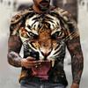 Animal Tiger T-shirt 3D Printed T Shirts Men Fashion Casual Streetwear T-shirt Short-sleeved Loose Oversized Top Tee Clothing