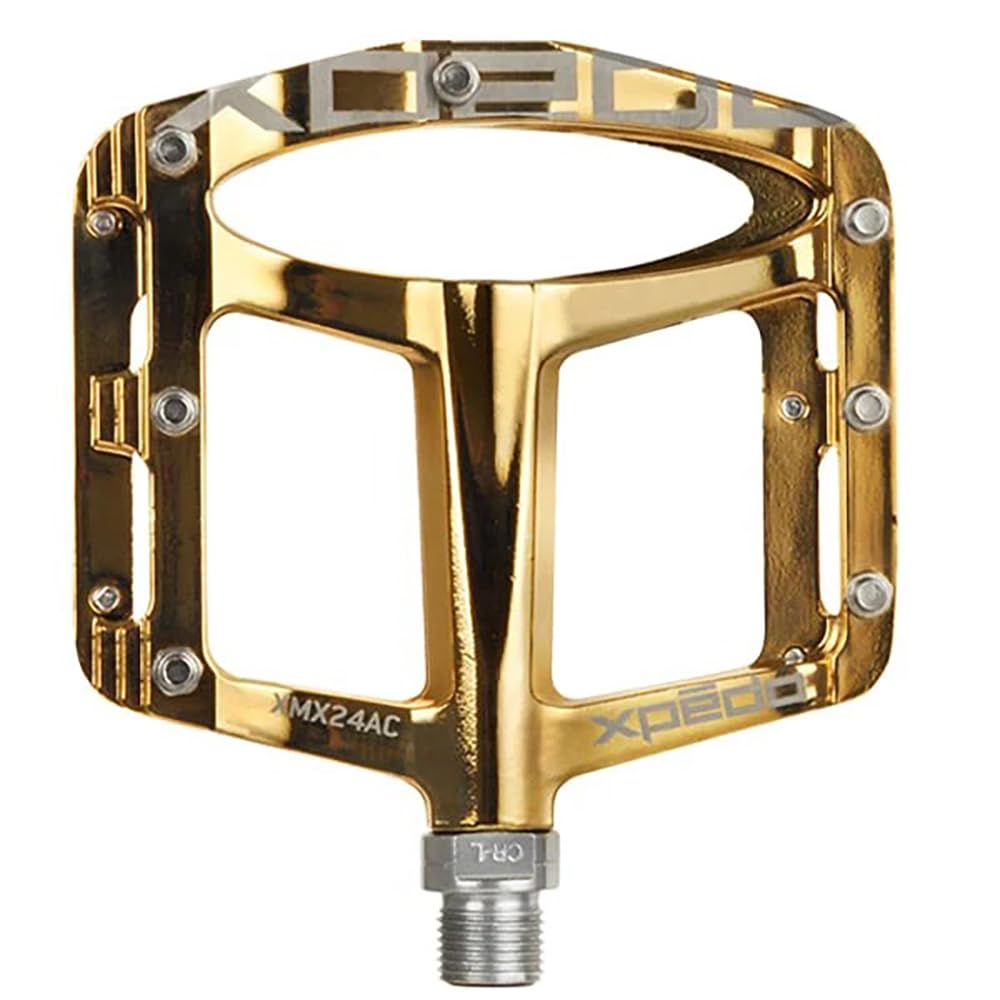 

XPEDO SPRY Bicycle Left and Right Mountain Road Chromoly XMX24AC0GL Pedals, Set, Bike, Bike, Flat, Lightweight, Aluminum, Spindle, Gold, золотой