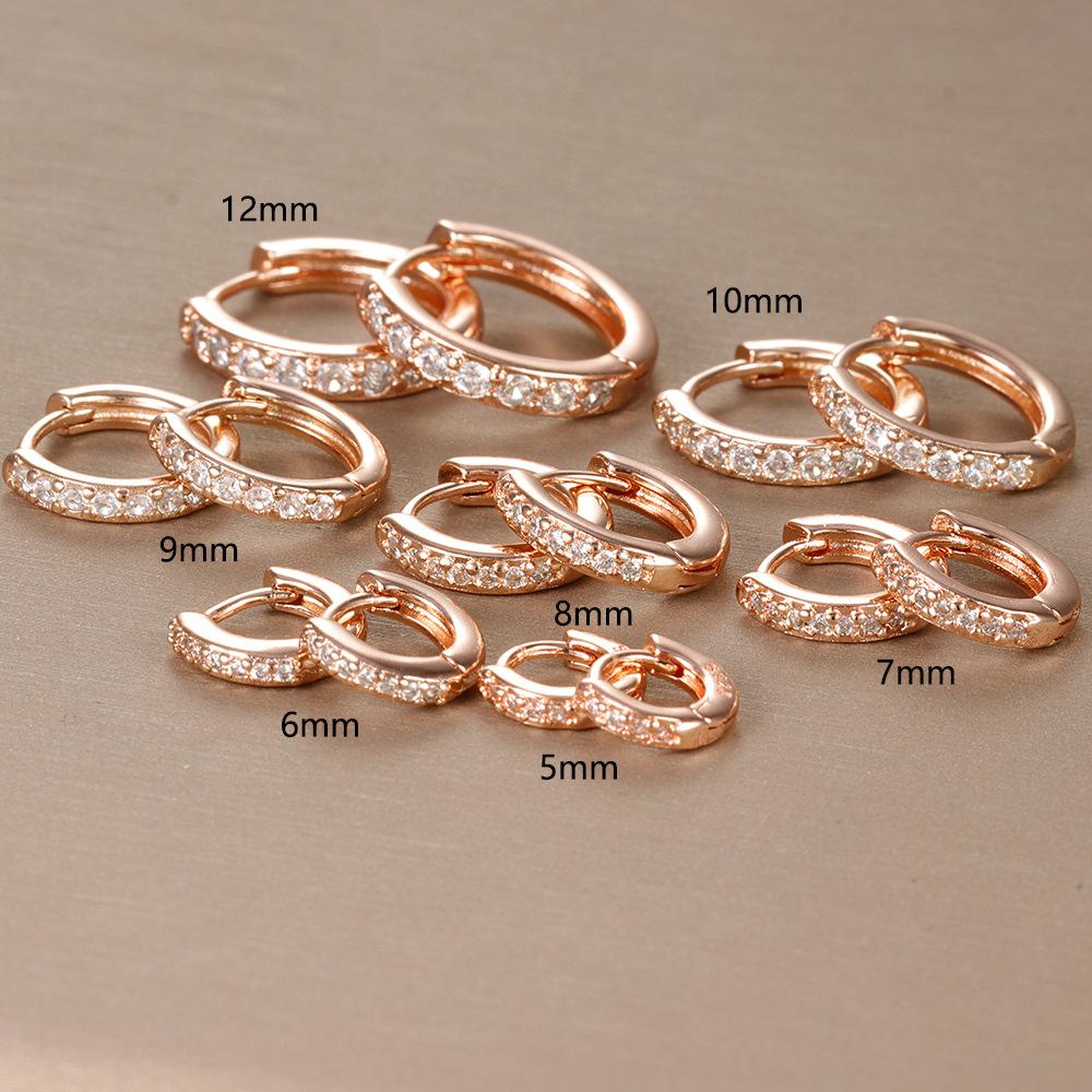 2PCS Minimal Crystal Zirconia Stainless Steel Hoop Earrings Small Huggie Thin Cartilage Earring Helix Tragus Piercing Jewelry