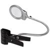 2.5X/5X New Lighted Clip-on Magnifier Lamp - LED Desk Table Top Magnifying Glass with Large Lens & Clamp for Reading