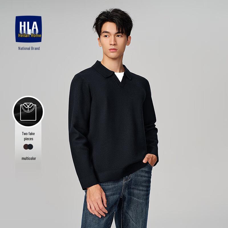 

HLA Men s Casual Solid Double Collar Knit Sweater 175(50)