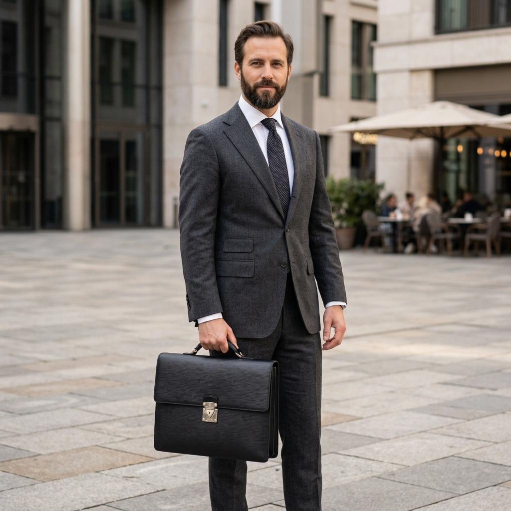 LOUIS VUITTON Epi Robusto Business bag Men's briefcase Epi Leather black M54532 Used