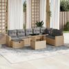 VidaXL Garden Lounge Set with Cushions 9 Pcs Beige Braided Resin 3274869
