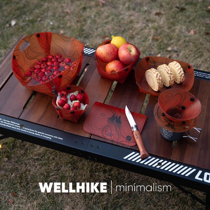 WeeHike Ultralight Portable Foldable Multi Purpose Outdoor Tableware Set Bowl Plate Coffee Filter Funnel Water Cup For Camping