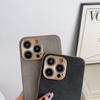Leder-Telefonhülle für iPhone 13 11 12 14 15 Pro Max 15 Plus Galvanisierter Rahmen Lammfell-Telefonhülle für IPHON 13 14 15 Promax