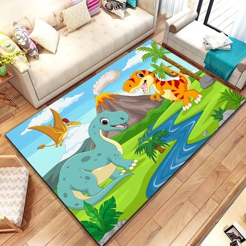 Wild Cartoon Animal Area Rug African Safari Animal Carpet for Kids Kawaii Room Decor Entrance Doormat Jungle Wildlife Floor Mat